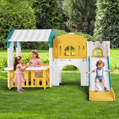 9IN1 Toddler Slide Climber Playset with Playhouse Playground Indoor Outdoor Toys