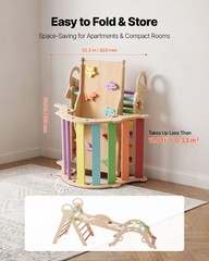 VEVOR Pikler Triangle Set 9-in-1 Toddler Climbing Toys with Xylophone Rainbow