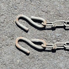 Pair Vintage 8ft Swing Playground Swingset Chain Outdoor S Hook Galvanized Steel