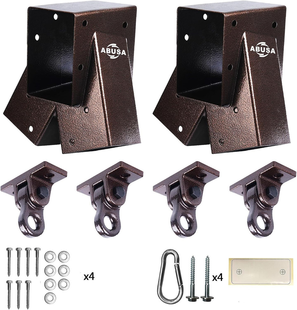ABUSA Heavy Duty Swing Sets Brackets Including 2 Bronze A-Frame Swing Set Bracke