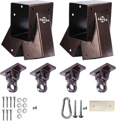 ABUSA Heavy Duty Swing Sets Brackets Including 2 Bronze A-Frame Swing Set Bracke