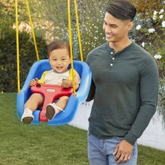 Little Tikes 2-in-1 Snug and Secure Swing, High Back Swing, Blue