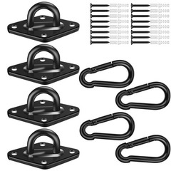 Feanron Hammock Hooks 4 Pack, Heavy Duty Hammock Hanging Kit, M8 Pad Eye Hang…