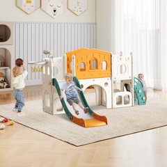 8 in 1 Toddler Climber Slide Playset Outdoor Indoor Slide Playset for Kids