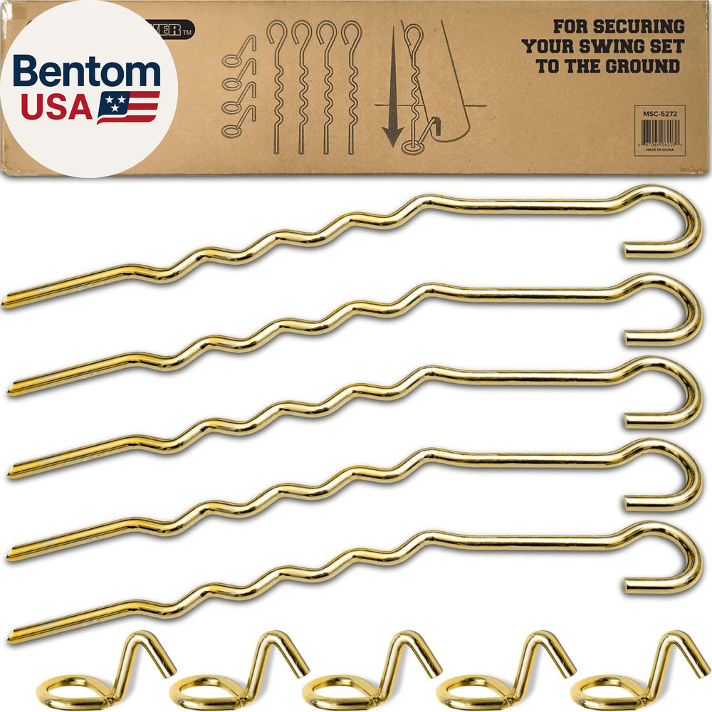 MSC-5272 Metal Ground Anchor Kit for Swing Sets, Gold