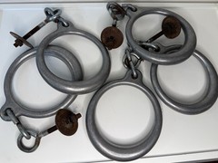 Set of 5 Metal Trapeze Rings Swing Set Playground Gym Rings Replacement Parts