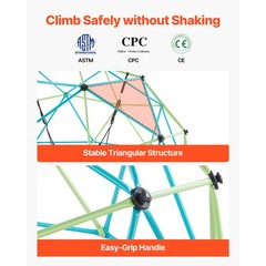 Uimoso 10FT Geometric Climbing Dome with Swing, Supports Up to 1000LBS