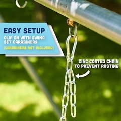 High Back Full Bucket Toddler Swing Seat with Coated Chains & Carabiners – Blue