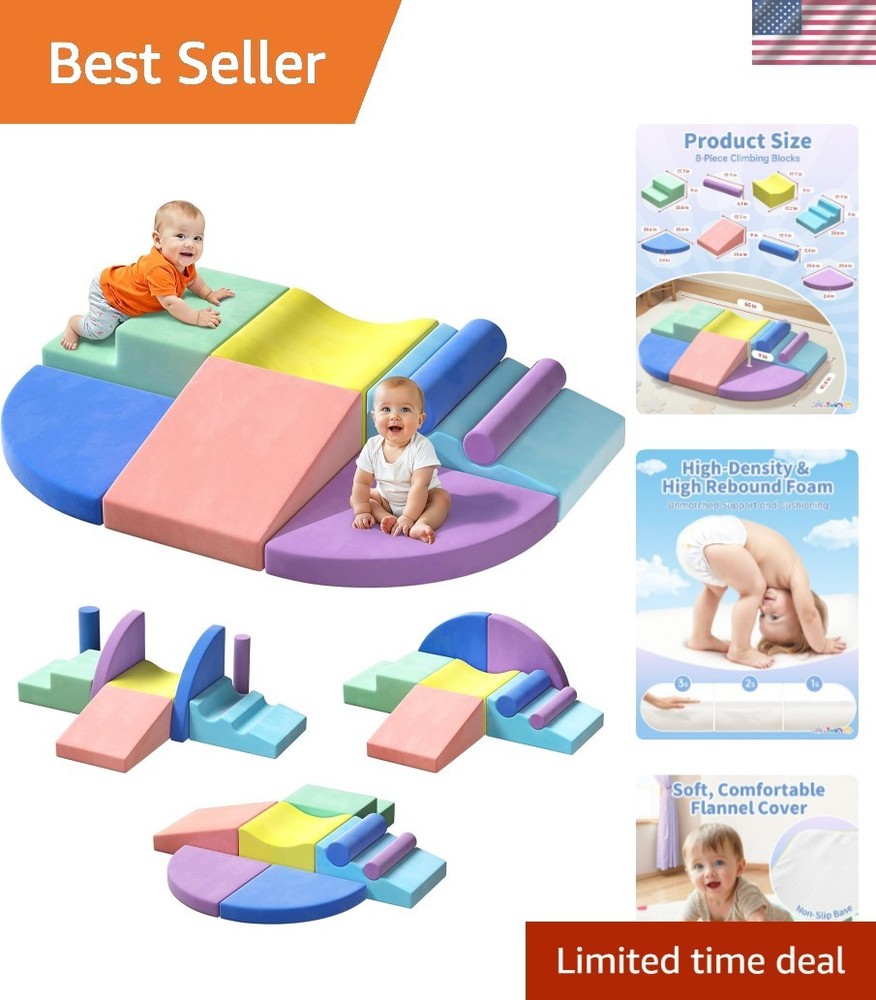 Extra Large 8-Piece Soft Climbing Toys for Toddlers, Foam Climbing Block Set …
