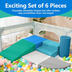 6-Piece Soft PU Leather Toddlers Climbing Toys for Baby – Kids Foam Climbing Blo