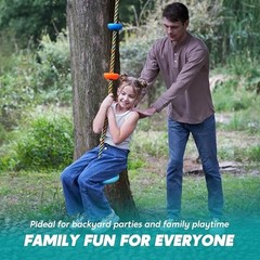 Tree Swing for Kids -Climbing Rope Tree with Platforms and Disc Seat Blue