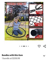 50FT Ninja Warrior Obstacle Course for Kids w/ 10 Ninja Course Obstacles 250lbs