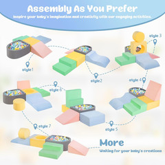 Climbing Toys for 1 Year Old, Foam Baby Climbing Blocks with Ball Pit for Toddle