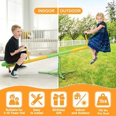 Kids Seesaw Spinning Teeter Totter 360 Degrees Rotating Outdoor Playground Set