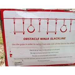 Obstacle Course Kit 2x50ft Ninja Slackline 7 Obstacles and Climbing Rope Ladder