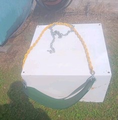 (04-0002) Deluxe Swing Belt-Green with Yellow Coated Chains-225 Weight Limit