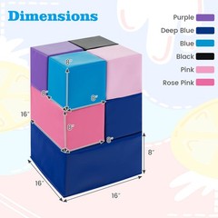 7 PCS Stacking Climbing Foam Set Big Foam Building Blocks for Toddlers and Kids