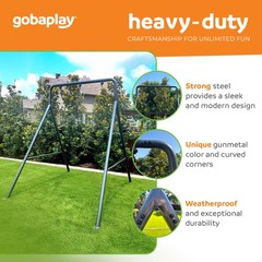 gobaplay Outdoor Swing Set Frame with Bars & gobaplay Rectangle Swing Platform