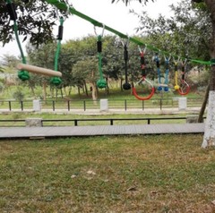 Minetom 40 Feet (12M) Kids Swinging Obstacle Course Set Portable Slack Line Monk