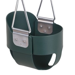 High Back Full Bucket Playset Toddler Swing with Plastisol-Coated Chains Green