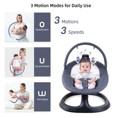 VaVaSoo 2-in-1 Baby Swing/Toddler Chair, 66lb, 3 Motions, 8 Sounds, Remote