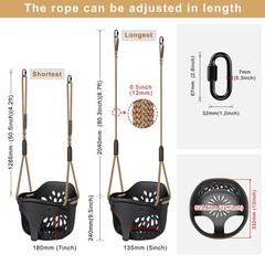 Heavy Duty High Back Full Bucket Toddler Swing Seat, Toddler Bucket Swing with L