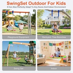 Saucer Swing for Kids Outdoor – 400lb Heavy-Duty Tree Swing with Adjustable
