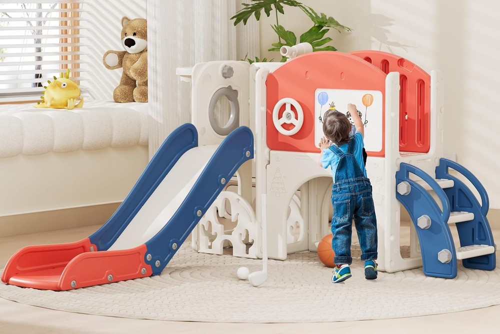10 in 1 Toddler Slide Playset for 1-3 Years – 1-Hour Easy Assembly Sturdy
