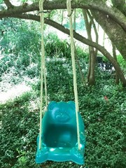Vintage Hedstrom High Back Baby & Toddler Swing – Blueish Green Teddy Bear