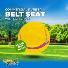 SWING SET INC COMMERCIAL RUBBER BELT SEAT 5.5 FT COATED CHAIN (PINK) 0274