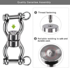 Silent Bearing Heavy-Duty Swing Swivel, 360° Rotation, 1200LB Capacity – 2 Pack