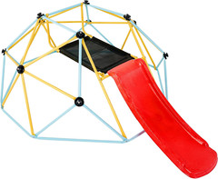 Climbing Dome, 8FT Geometric Dome Climber with Slide, Jungle Gym Supports 600LBS