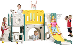 8 in 1 Toddler Slide Set, Kids Slide for Toddlers, Toddler Climber Slide Playset