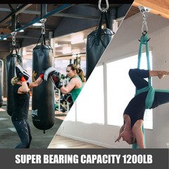 Hammock Hanging Kit 360 Rotating Chair Hardware 1200 Lb Capacity Silver Ceiling