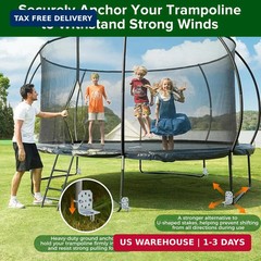 Swing Set Anchors 20″ – Heavy Duty Ground Anchors Screw in with L-Brackets & Dri
