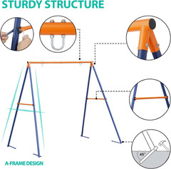 SUPER DEAL Swing Stand a Frame Heavy Duty Extra Large Full Steel Stand with Grou