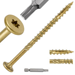 Deck Screws 3 Inch Wood Screws 100 Pcs, #9 X 3 Rust Resistant Construction Torx