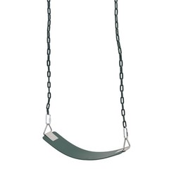 Outdoor EVA Soft Board Swing With Coated Chains Dark Green Easy To Install IQAK