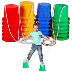 12 Pairs Balancing Stilts for Kids Walking Bucket Toy – Plastic Walking Toy