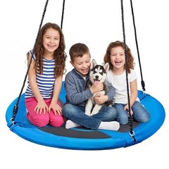 40 inch Saucer Tree Swing 900Lb Weight Capacity, Waterproof Swing Seat Blue