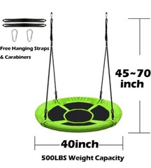 Saucer Swing 40 Inch Green Outdoor Swing. 700 pound capacity. New