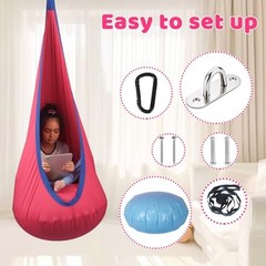 HiCamer Sensory Swing for Kids indoor and outdoor Pod hammock Chair Cranberry