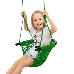 Swing Seat for Kids Heavy Duty Rope Play Secure Children Swing 1 Pack Green