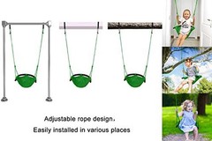 Swing Seat for Kids Heavy Duty Rope Play Secure Children Swing 1 Pack Green