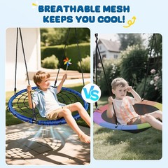 Trekassy 40″ Spider Web Saucer Tree Swing for Kids & Adults – Blue