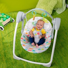 Bright Starts Playful Paradise Portable Compact Automatic Baby Swing Music