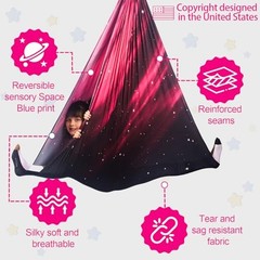 Sensory Swing for Kids Indoor and Outdoor Therapy Cuddle Swing Space Pink