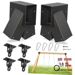 Heavy Duty Swing Sets Bracket Kit, Including 2 A-Frame + 4 Swing Hangers Black