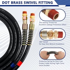 15 FT Semi Truck Air Line Kit with Glad Hands & Spring Kit