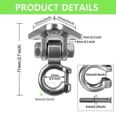 Swing Hangers Heavy Duty Smooth Operation with 180° Swing Bearings 1000 lb Ca…